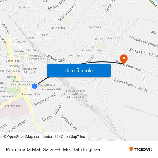 Harta de Promenada Mall Gara către Meditatii Engleza