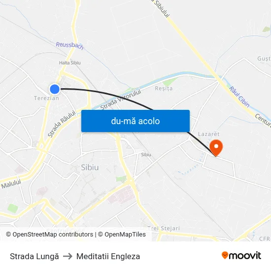 Harta de Strada Lungă către Meditatii Engleza