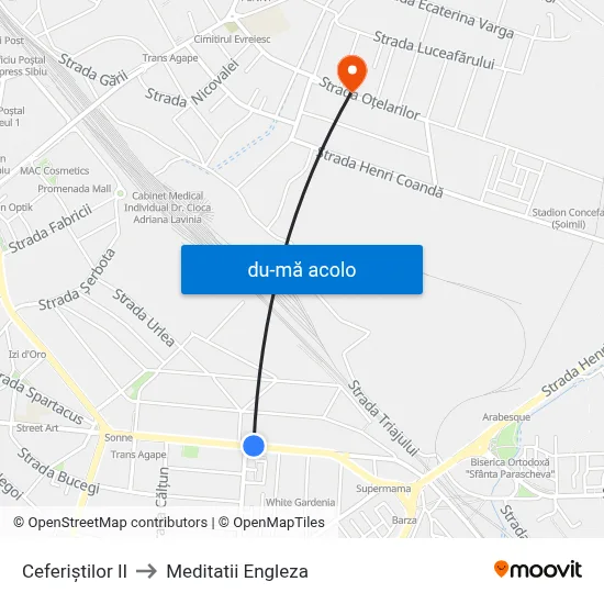 Harta de Ceferiștilor II către Meditatii Engleza