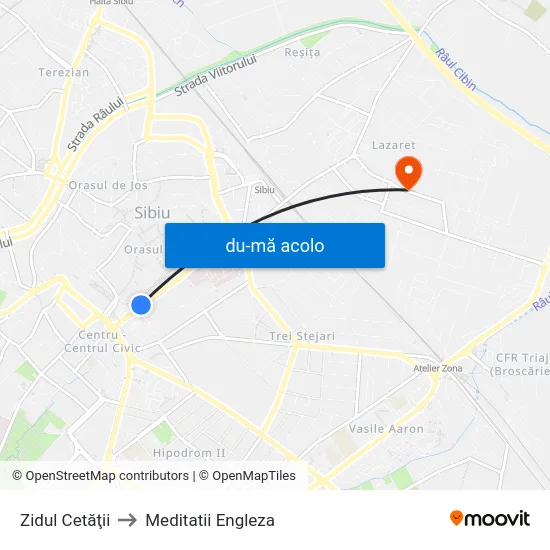 Harta de Zidul Cetăţii către Meditatii Engleza