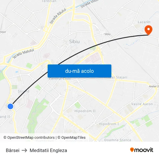 Harta de Bârsei către Meditatii Engleza
