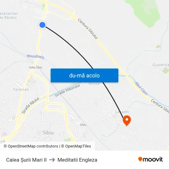 Harta de Calea Șurii Mari II către Meditatii Engleza
