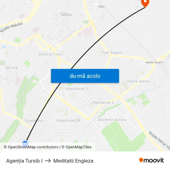 Harta de Agenția Tursib I către Meditatii Engleza