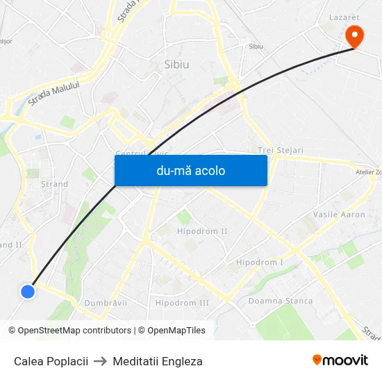Harta de Calea Poplacii către Meditatii Engleza