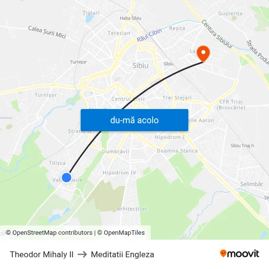 Harta de Theodor Mihaly II către Meditatii Engleza