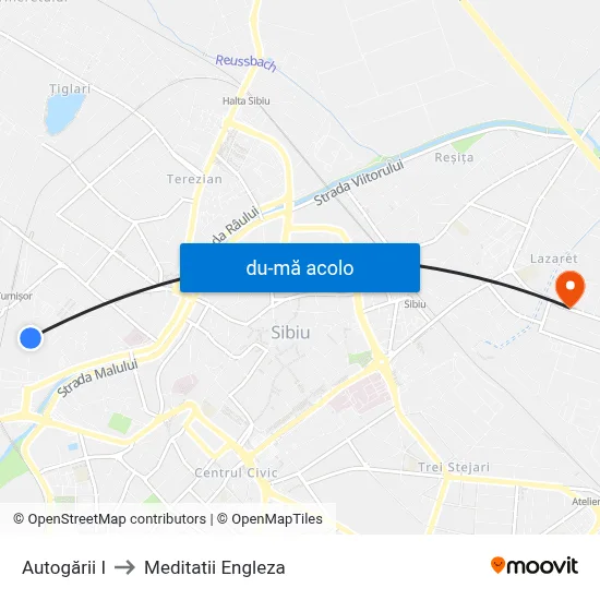 Harta de Autogării I către Meditatii Engleza