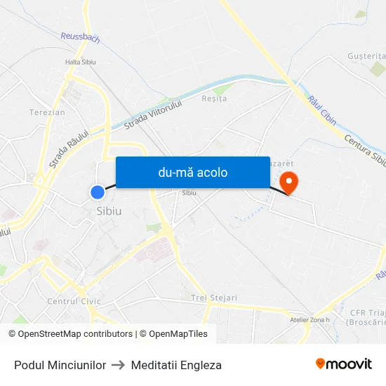 Harta de Podul Minciunilor către Meditatii Engleza