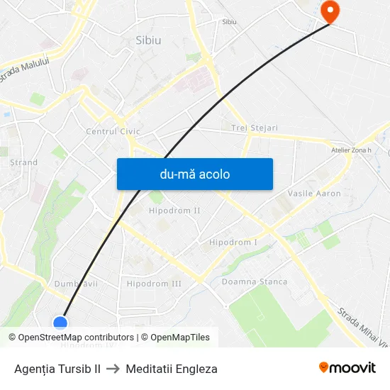 Harta de Agenția Tursib II către Meditatii Engleza
