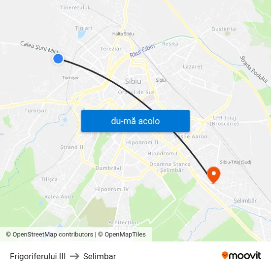 Harta de Frigoriferului III către Selimbar