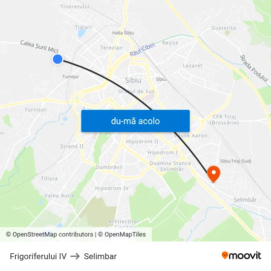 Harta de Frigoriferului IV către Selimbar