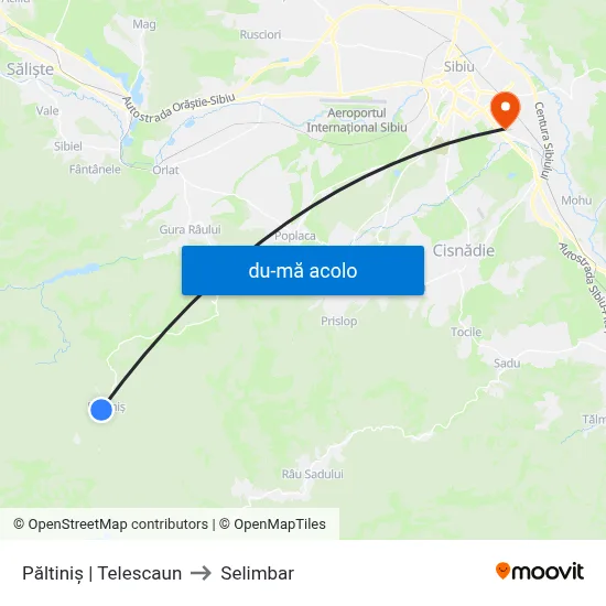 Harta de Păltiniș | Telescaun către Selimbar