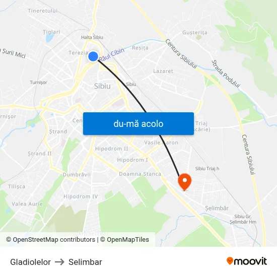 Harta de Gladiolelor către Selimbar
