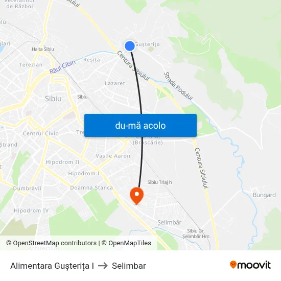 Harta de Alimentara Gușterița I către Selimbar