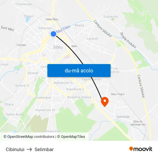 Harta de Cibinului către Selimbar