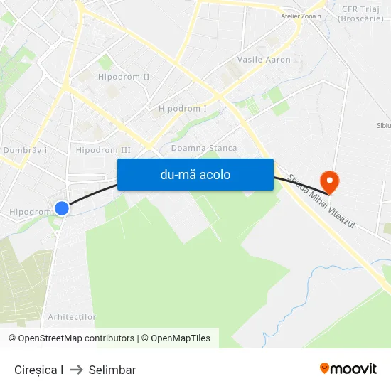 Harta de Cireșica I către Selimbar