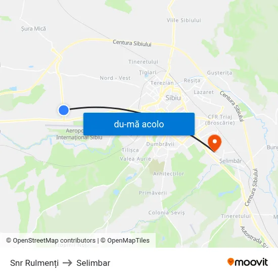 Harta de Snr Rulmenți către Selimbar