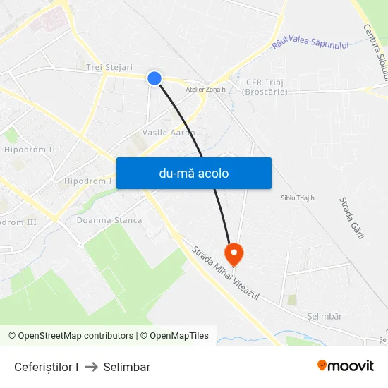 Harta de Ceferiștilor I către Selimbar