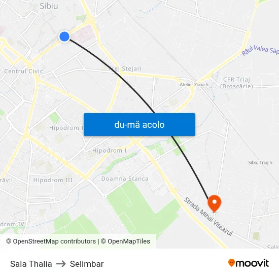 Harta de Sala Thalia către Selimbar