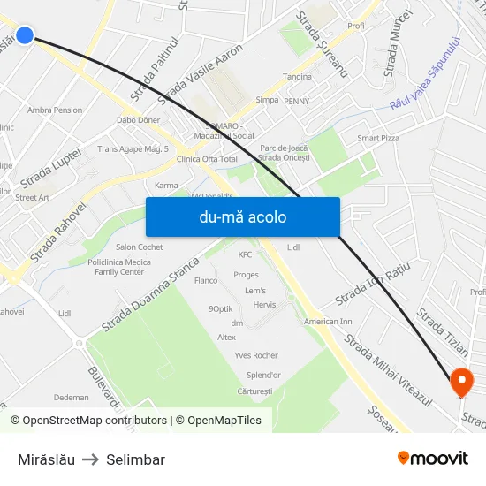 Harta de Mirăslău către Selimbar