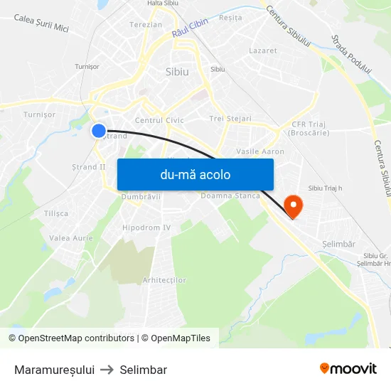 Harta de Maramureșului către Selimbar