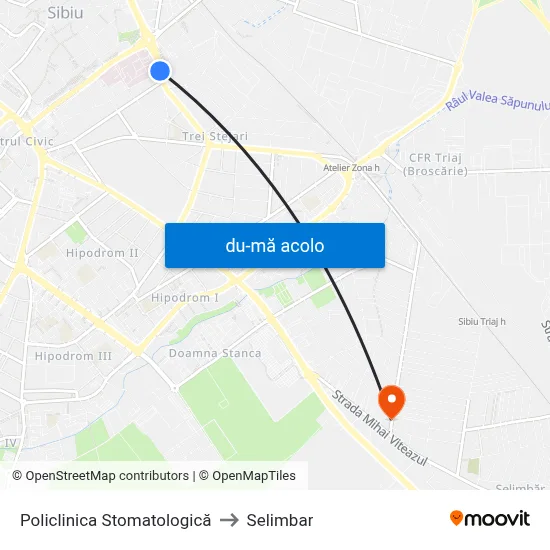 Harta de Policlinica Stomatologică către Selimbar