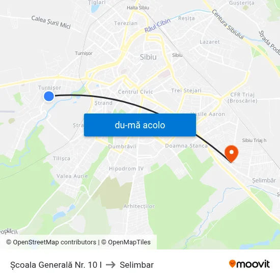 Harta de Școala Generală Nr. 10 I către Selimbar