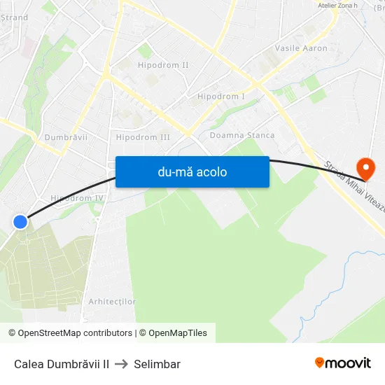 Harta de Calea Dumbrăvii II către Selimbar