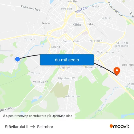 Harta de Stăvilarului II către Selimbar