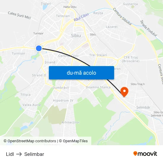 Harta de Lidl către Selimbar
