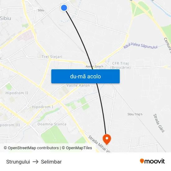Harta de Strungului către Selimbar