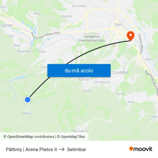 Harta de Păltiniș | Arena Platos II către Selimbar