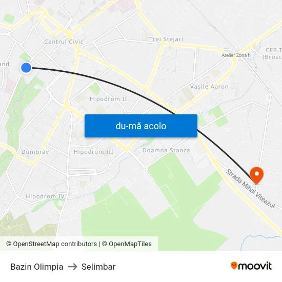 Harta de Bazin Olimpia către Selimbar