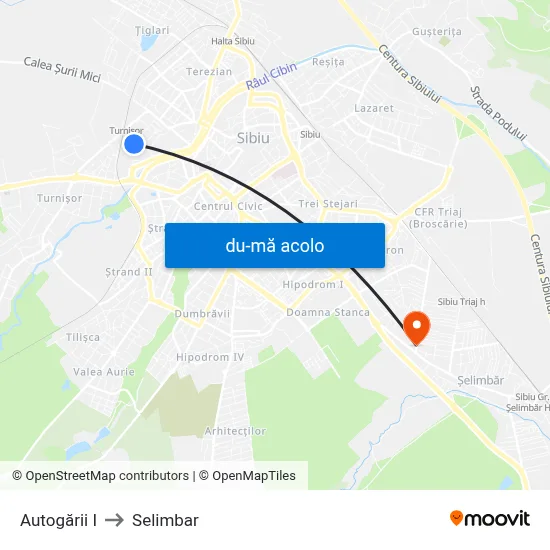 Harta de Autogării I către Selimbar