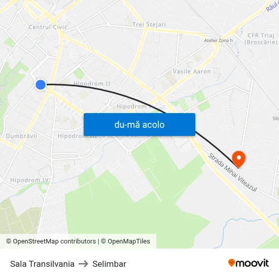 Harta de Sala Transilvania către Selimbar