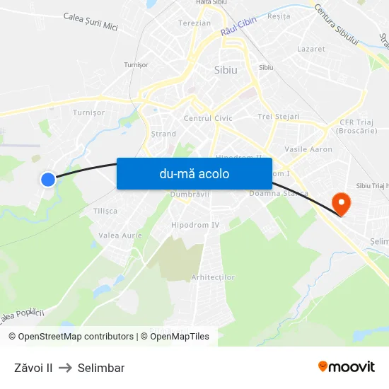 Harta de Zăvoi II către Selimbar