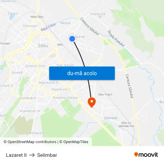 Harta de Lazaret II către Selimbar