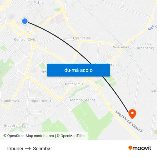 Harta de Tribunei către Selimbar