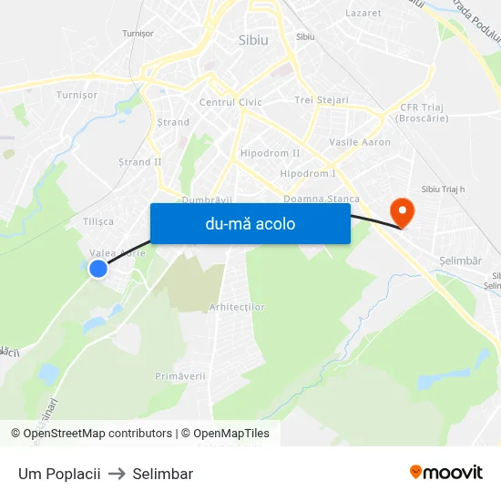 Harta de Um Poplacii către Selimbar