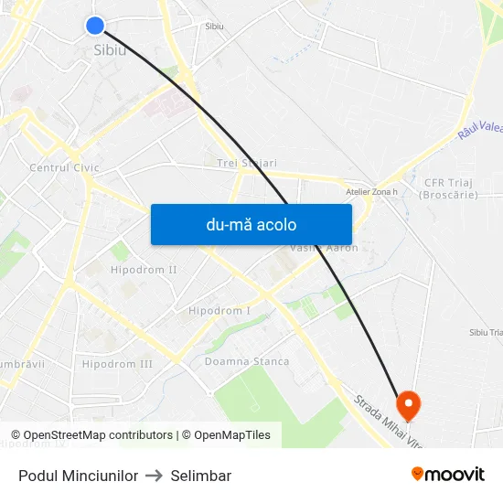 Harta de Podul Minciunilor către Selimbar