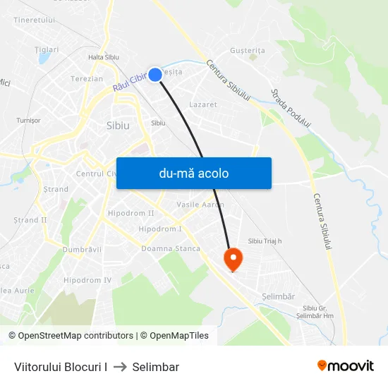 Harta de Viitorului Blocuri I către Selimbar