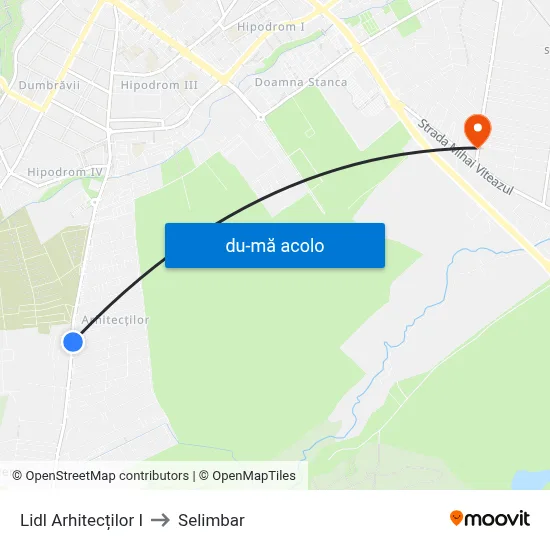 Harta de Lidl Arhitecților I către Selimbar