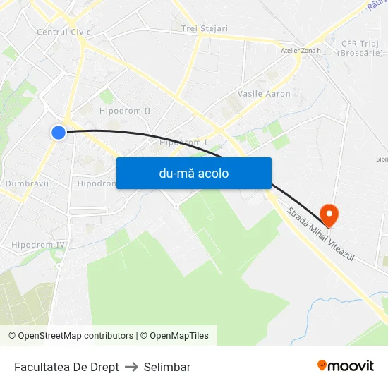 Harta de Facultatea De Drept către Selimbar