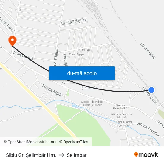 Harta de Sibiu Gr. Şelimbăr Hm. către Selimbar