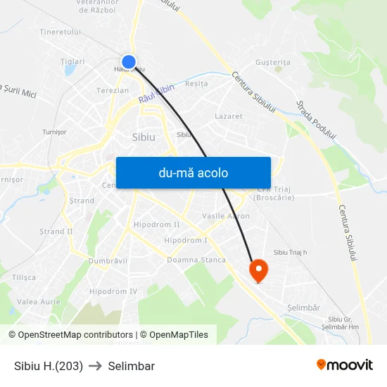 Harta de Sibiu H.(203) către Selimbar