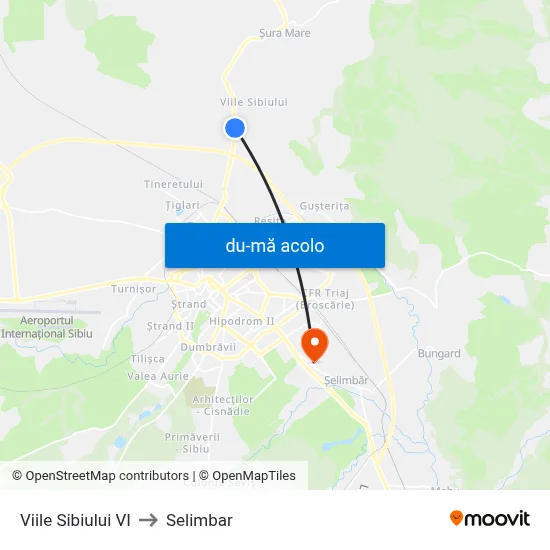 Harta de Viile Sibiului VI către Selimbar