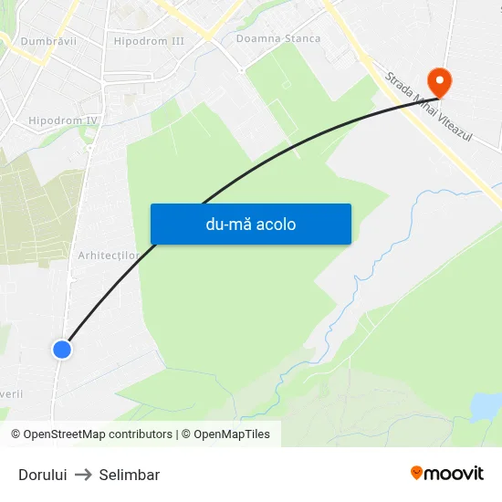 Harta de Dorului către Selimbar