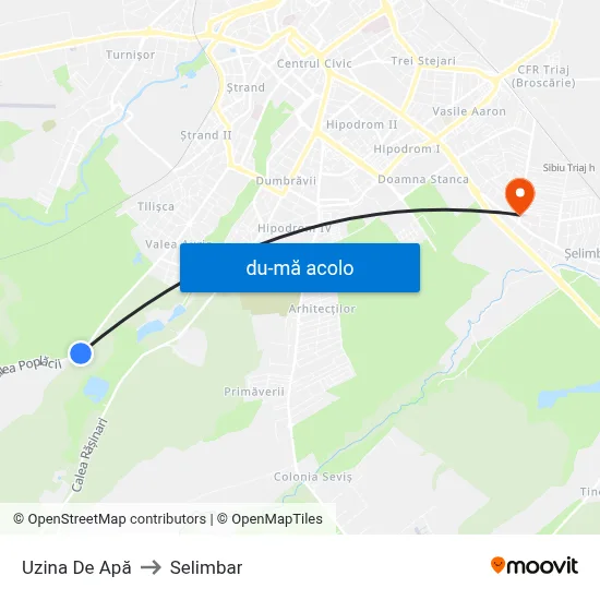 Harta de Uzina De Apă către Selimbar