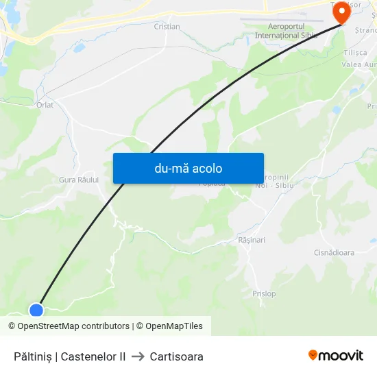 Harta de Păltiniș | Castenelor II către Cartisoara