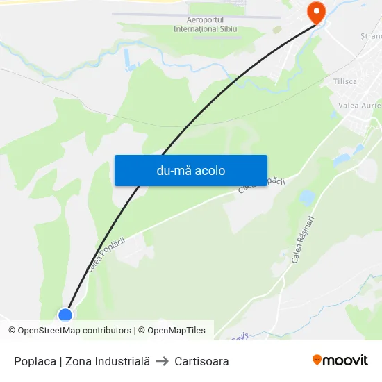 Harta de Poplaca | Zona Industrială către Cartisoara
