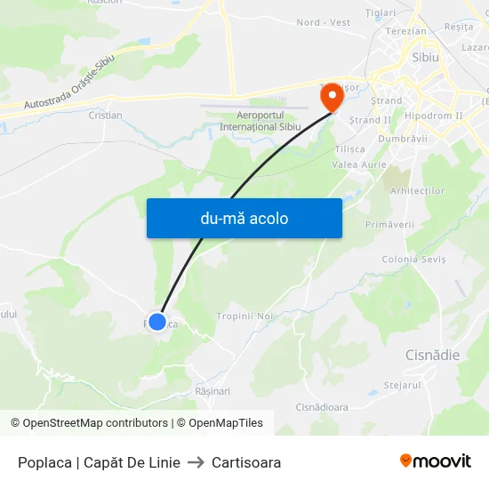 Harta de Poplaca | Capăt De Linie către Cartisoara